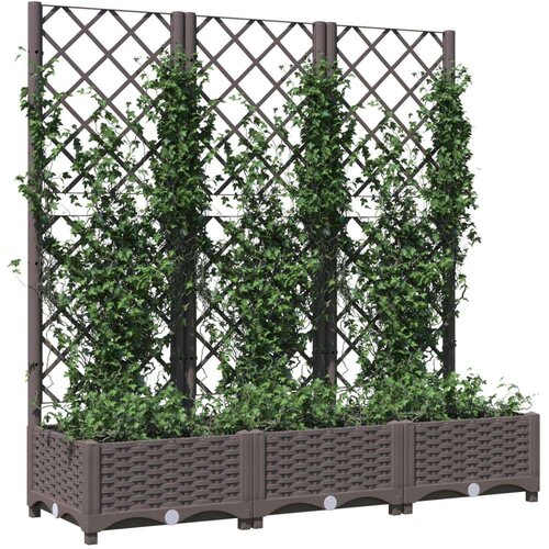 VidaXL Vrtna sadilica s re&amp;scaron;etkom smeđa 120 x 40 x 121 5 cm PP Slike