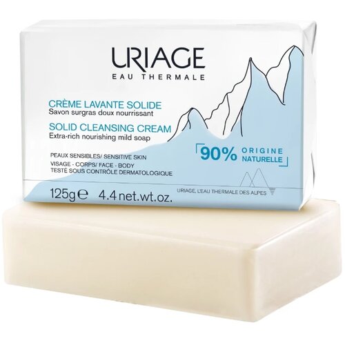 Uriage Hygi&amp;egrave;ne Cr&amp;eacute;me Lavante Solide nežna čistilna krema s termalno vodo z francouzsk&amp;yacute;ch Alp 125 g Slike