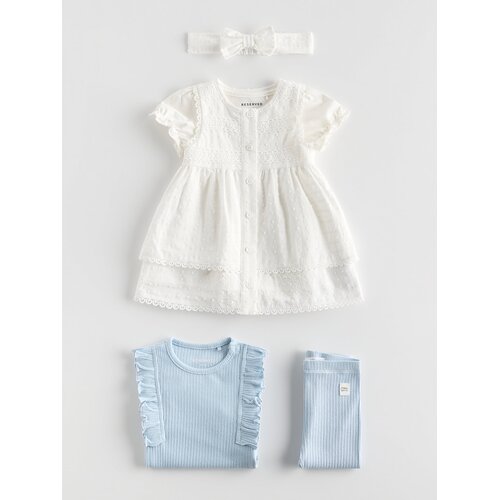 Reserved BABIES` BODY SUIT, DRESS & HEADBAND - krem Cijene