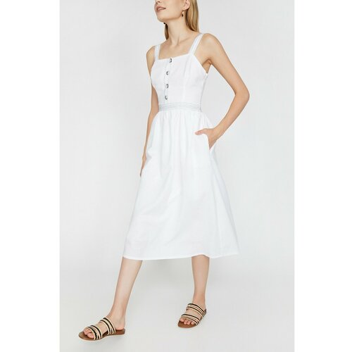 Koton Women's White Pocket Detailing Dress Cene