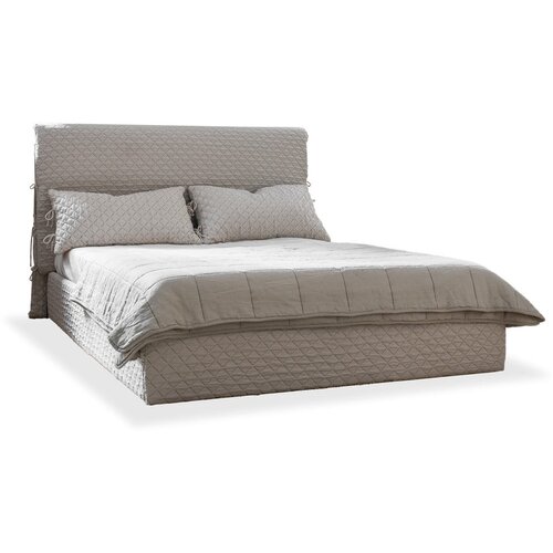 Miuform Bež oblazinjena zakonska postelja z letvenim dnom 180x200 cm Sleepy Luna - Miuform Slike