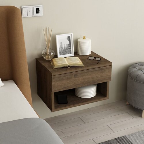 Hanah home Rıbes - walnut walnut nightstand Cene