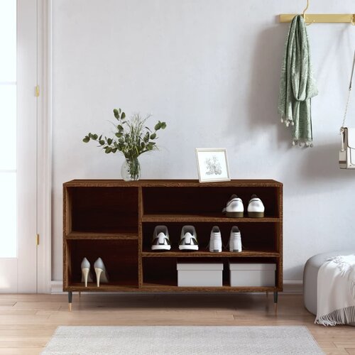  The Living Store Omarica za čevlje rjav hrast 102x36x60 cm inženirski les - Omarica Za Čevlje, (21485811) Slike