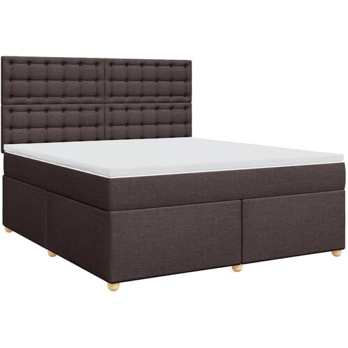 VidaXL Krevet s oprugama i madracem tamnosmeđi 180x200 cm tkanina Slike