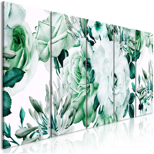  Slika - Rose Composition (5 Parts) Narrow Green 225x90 Slike