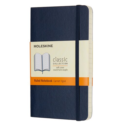 Moleskine Beležnica PKT mehke platnice, modra - črtni Slike