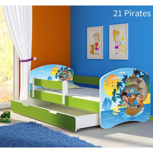  Otro&scaron;ka postelja ACMA z motivom, stranska zelena + predal 160x80 cm 21 Pirates Cene