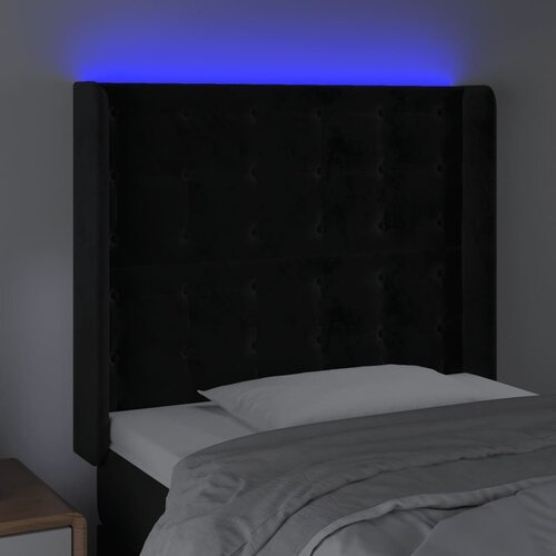  LED uzglavlje crno 93x16x118/128 cm bar&amp;scaron;unasto Slike