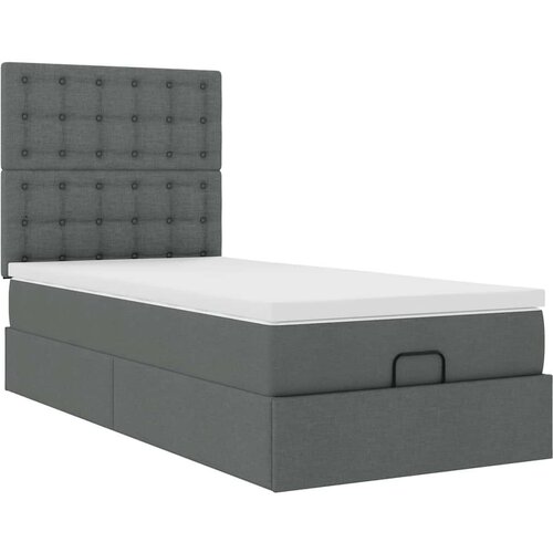 VidaXL otomanski okvir kreveta s madraca tamnosivi 100x200cm tkanine Slike