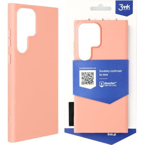 3mk Ovitek za Samsung Galaxy S23 Ultra Fleksibilen, mehak na dotik, odporen na udarce 1,25 m, mat ovitek - mat roza, (20714966) Cene