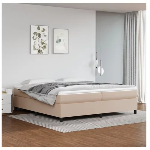  Box spring posteljni okvir kapučino 200x200 cm umetno usnje