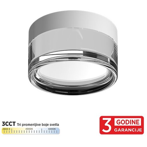 Mitea Lighting led plafonjera bela 9W 3CCT dip switch 2800/4000/6000K IP65 M205752 Cene