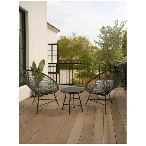 Bistro set od čelika i ratana, 3 dela Cene