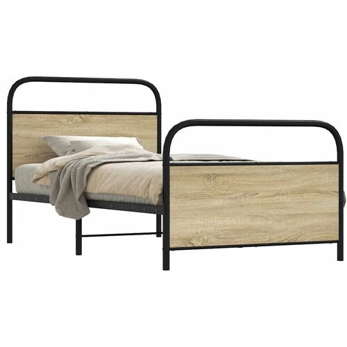 vidaXL Posteljni okvir brez vzmetnice 100x200 cm sonoma hrast inž. les Cene