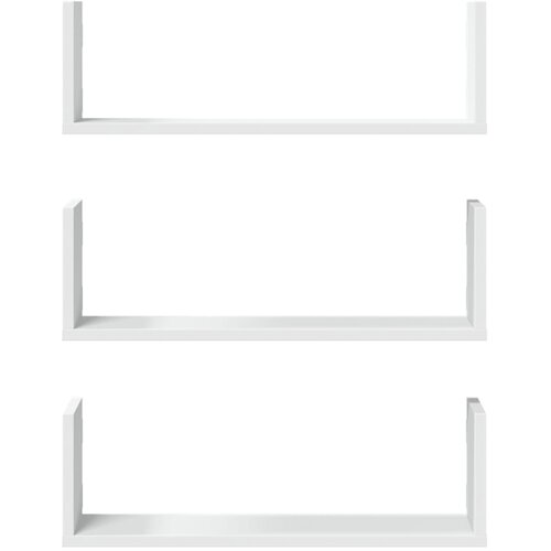  Zidne police 3 kom bijele 58 x 18 x 18 cm konstruirano drvo Slike