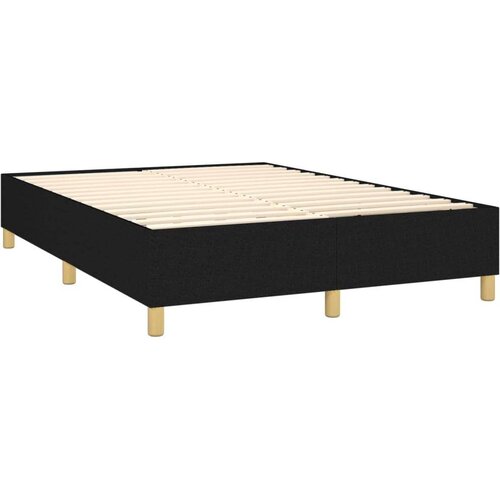 vidaXL Box spring postelja z vzmetnico LED črna 140x190 cm b Cene