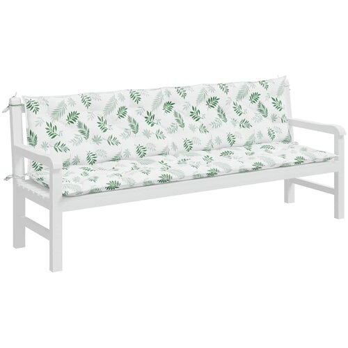  Jastuci za vrtnu klupu 2 kom s uzorkom li&amp;scaron;ća 200x50x7cm tkanina Slike