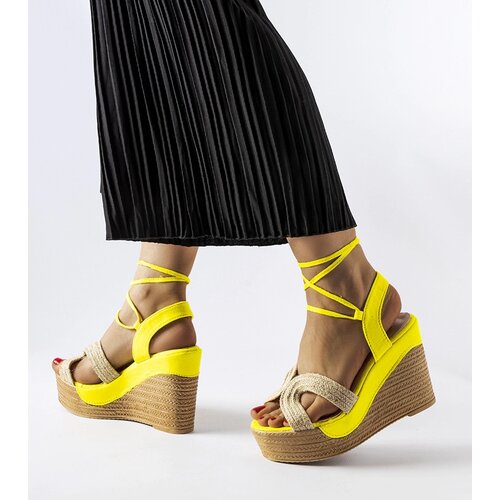 Gemre Yellow wedge espadrilles Berta Cene