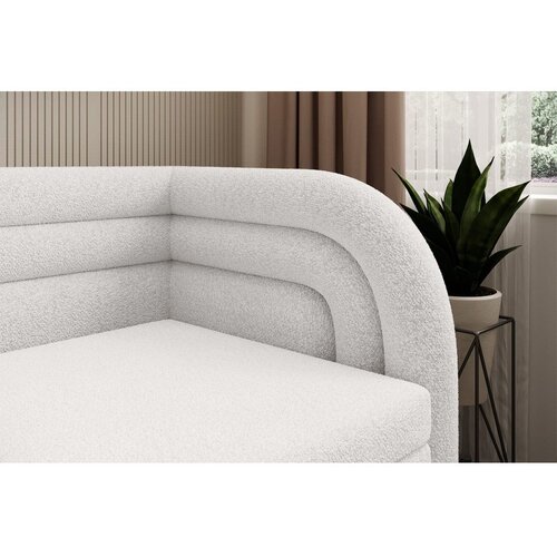 ELTAP Krem sklopiva/s prostorom za odlaganje sofa od boucl&amp;eacute; tkanine s desnim kutom 223 cm Fabillo &amp;ndash; Slike