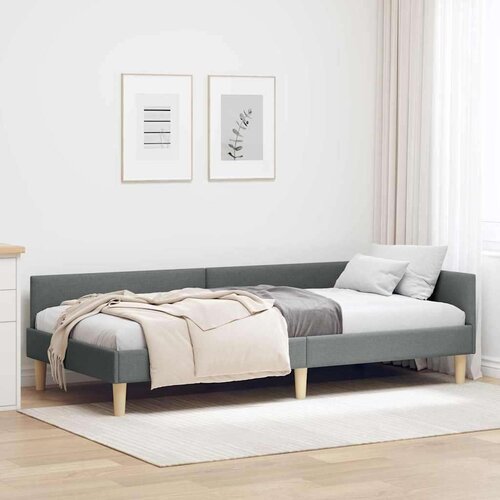 vidaXL Kutni okvir kreveta Ostalo s uzglavljem Tamno siva 90 x 200 cm Cene