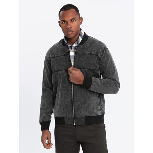 Ombre Men&amp;#039;s denim jacket katana with cargo pockets and hood Slike
