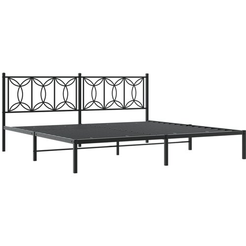  Metalni okvir za krevet s uzglavljem crni 193x203 cm Slike
