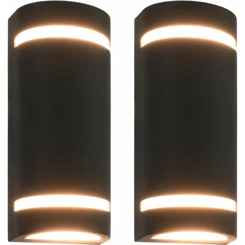  Zunanje stenske svetilke 2 kosa 35 W črne polkrožne, (20770002)