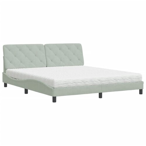  Krevet s madracem svjetlosivi 180x200 cm bar&amp;scaron;unasti Slike