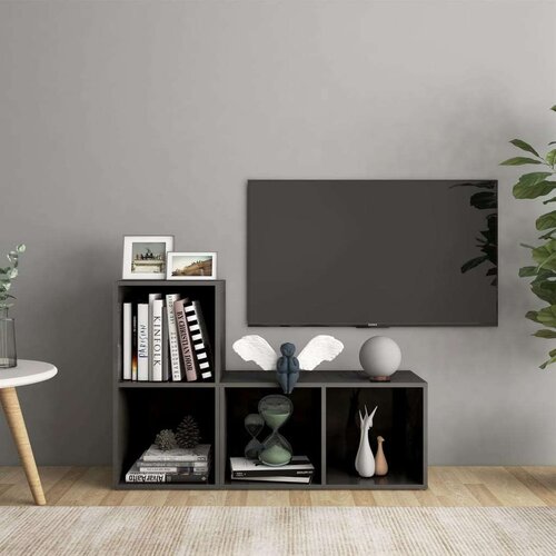 TV ormarići 2 kom visoki sjaj sivi 72 x 35 x 36 5 cm od iverice Slike