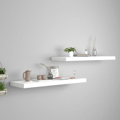 VidaXL plutajuće zidne police 2 kom bijele 80 x 23,5 x 3,8 cm MDF Slike