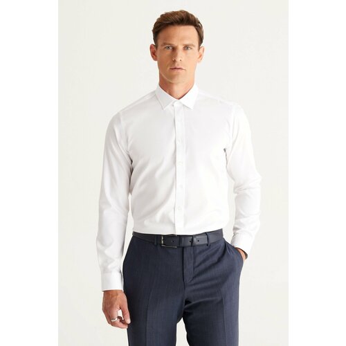 ALTINYILDIZ CLASSICS Men's White Non-iron Non-iron Slim Fit Slim Fit 100% Cotton Shirt. Slike