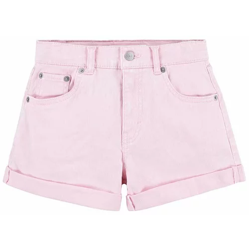Levi's Dječje traper kratke hlače boja: ružičasta, bez uzorka, podesivi struk