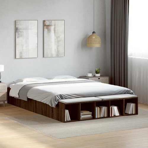 Furnova Posteljni okvir rjav hrast 150x200 cm inženirski les, (21934512) Slike