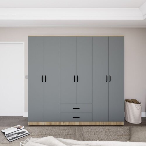 Hanah home yaman luna - fel 1600-65 greywhite wardrobe Slike