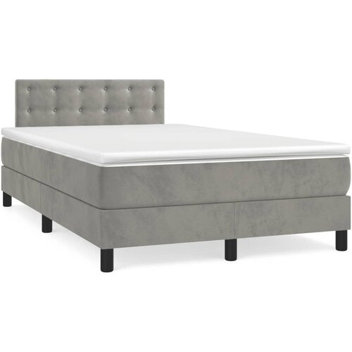 Maison Chic Box spring postelja - Vzmetna postelja z vzmetnico svetlo siva 120x200 cm žamet SL21979, (21892587) Cene
