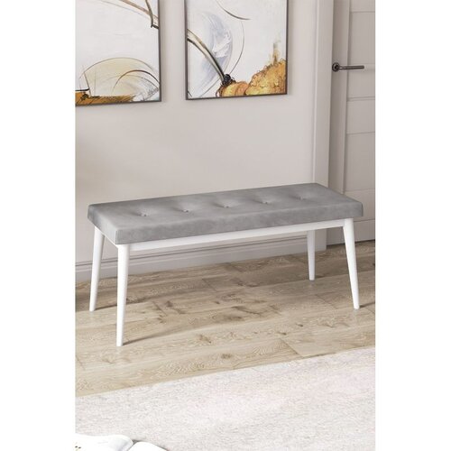 Hanah home klupa Arwen Bench, 105 cm, siva / bela Cene