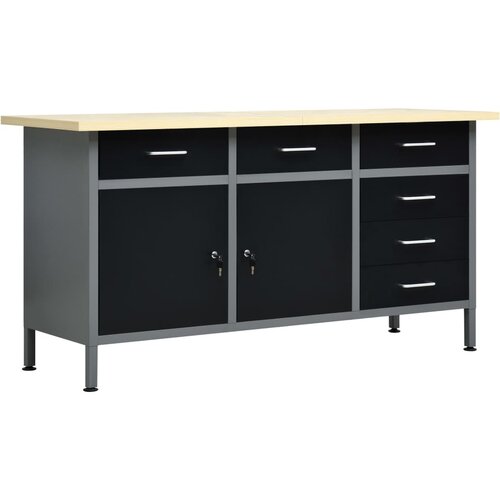 vidaXL Radni stol crni 160 x 60 x 85 cm čelični Cijene