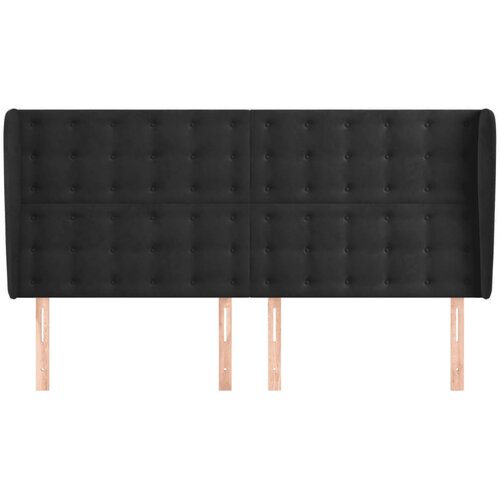  Uzglavlje s u&amp;scaron;ima crno 183x23x118/128 cm bar&amp;scaron;unasto Slike