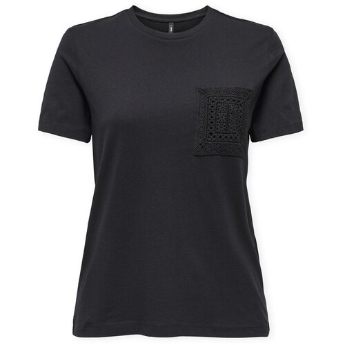 Only Majice s kratkimi rokavi Top Enja Life Pocket - Black Črna Cene