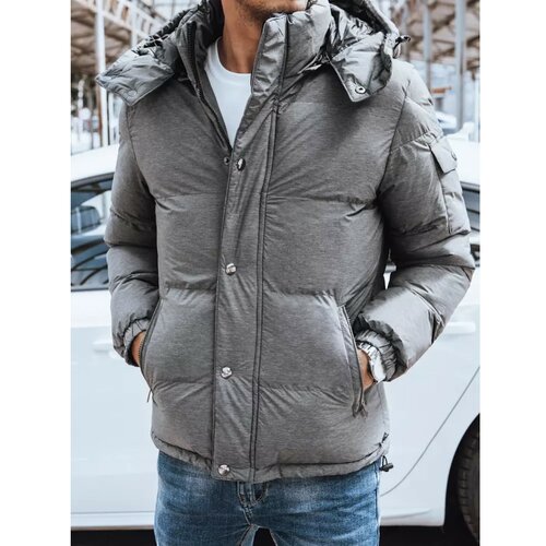 DStreet Gray men's quilted winter jacket TX4176 Slike