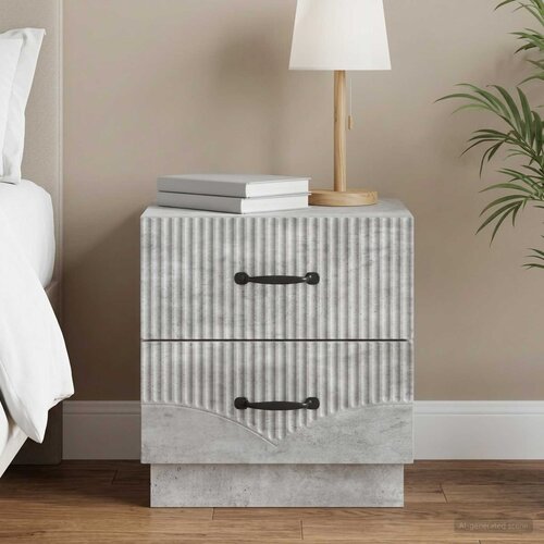  Noćni ormar Betonska siva 43 x 34,5 x 44,5 cm Konstruirano drvo Slike