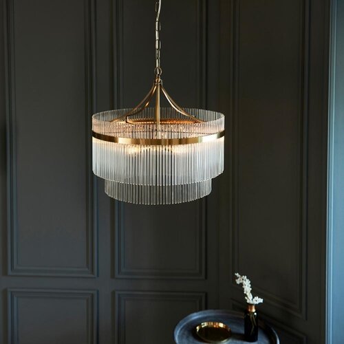  Endon 99166 - Luster na lancu MARIETTA 5xE14/7W/230V mesing/prozirno Slike