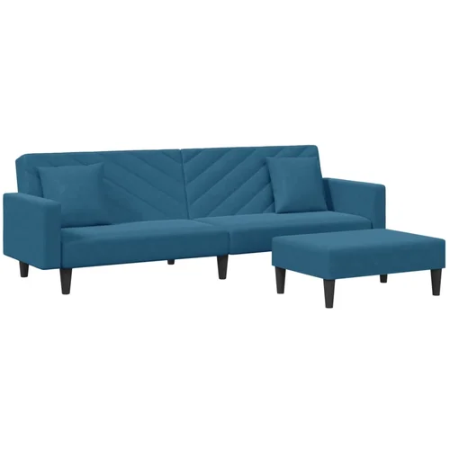 vidaXL 2-dijelni set sofa s jastucima plavi baršunasti