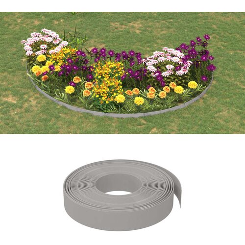 VidaXL Vrtne ivice 5 kom sive 10 m 10 cm od polietilena Slike