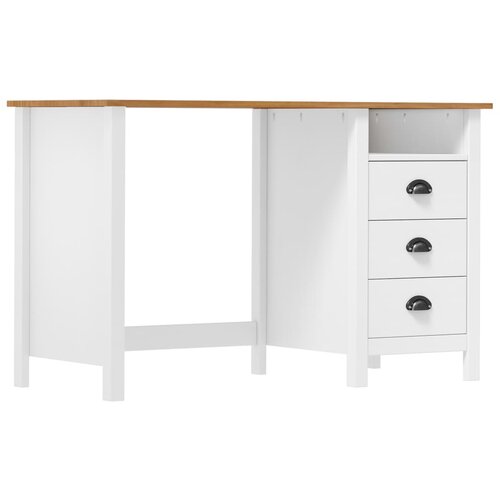 vidaXL Pisalna miza Hill Range s 3 predali 120x50x74 cm trdna borovina Cene