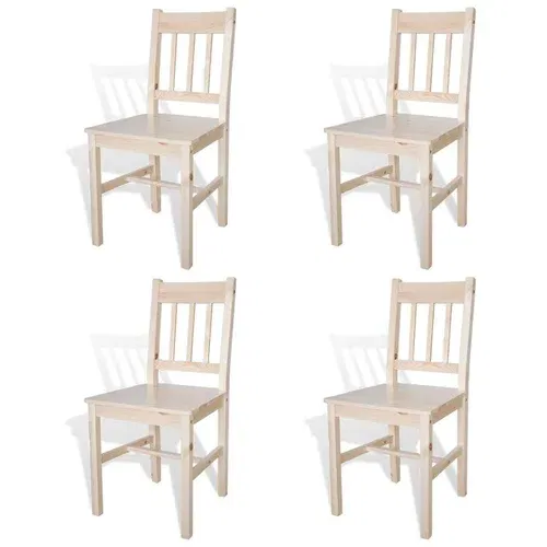  Blagovaonske stolice od borovine 4 kom smeđe