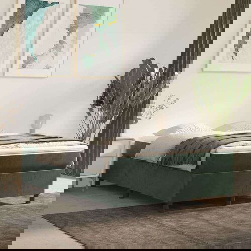  Za krevet s oprugama tamnozeleni 140x200 cm bar&amp;scaron;unasti Slike