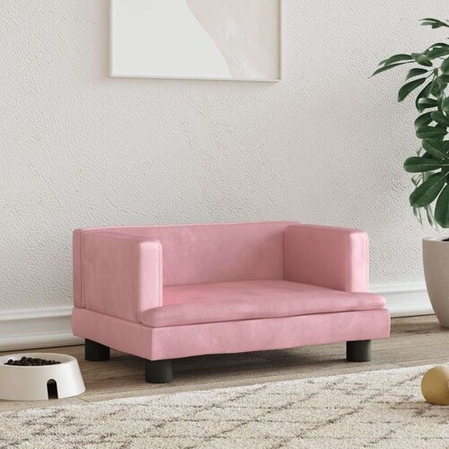  Krevet za pse ružičasti 60 x 40 x 30 cm baršunasti Cijene