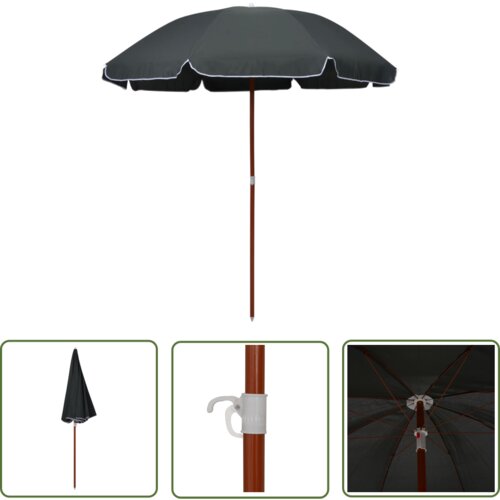  The Living Store Senčnik z jeklenim drogom 240 cm antraciten - Senčnik, (21742379) Cene