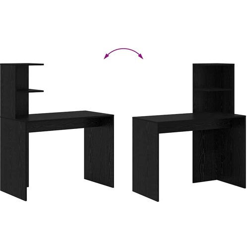  Stol s policom Crni hrast 102 x 50 x 124 cm Konstruirano drvo Slike